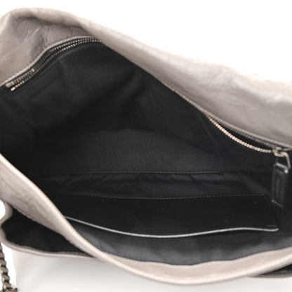Saint Laurent Crinkled Calfskin Matelasse Monogram Large Niki Chain Satchel Fog 5 of 10