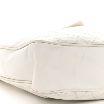 Chanel Lambskin Stitched Shoulder Bag White 10 of 13