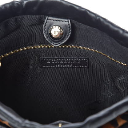 Burberry Calfskin Calf Hair Leopard Print Grommet Little Crush Black 6 of 9