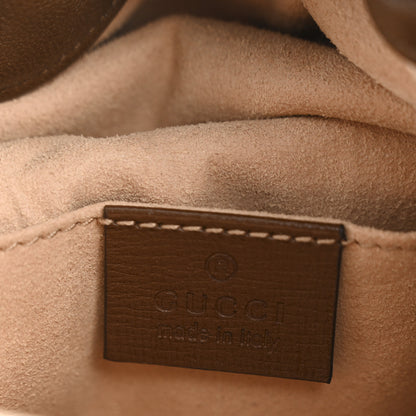 Gucci Monogram Textured Calfskin Horsebit 1955 Drawstring Bucket Bag Beige Brown Sugar 6 of 14