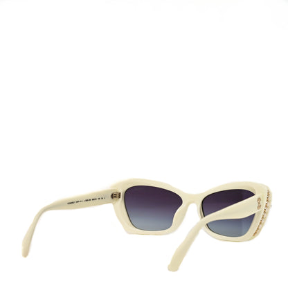 Chanel Acetate Pearl Cat Eye CC Sunglasses 5481-H-A White 4 of 7