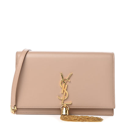 Saint Laurent Smooth Calfskin Classic Monogram Kate Tassel Chain Wallet Nude Powder 1 of 10