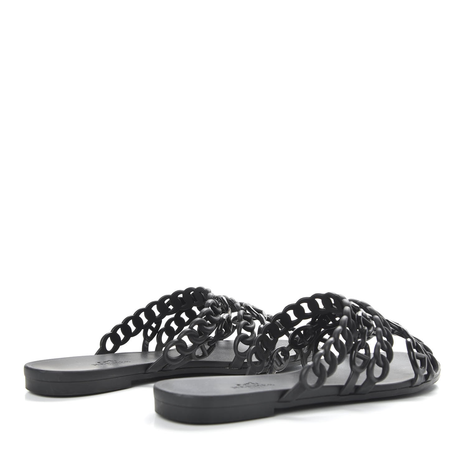 Hermes Rubber Chaine d'Ancre Nude Sandals 36 Black 4 of 8