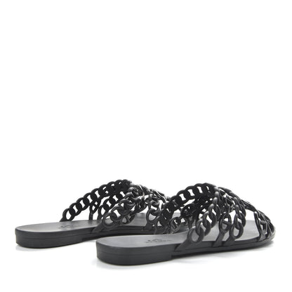 Hermes Rubber Chaine d'Ancre Nude Sandals 36 Black 4 of 8