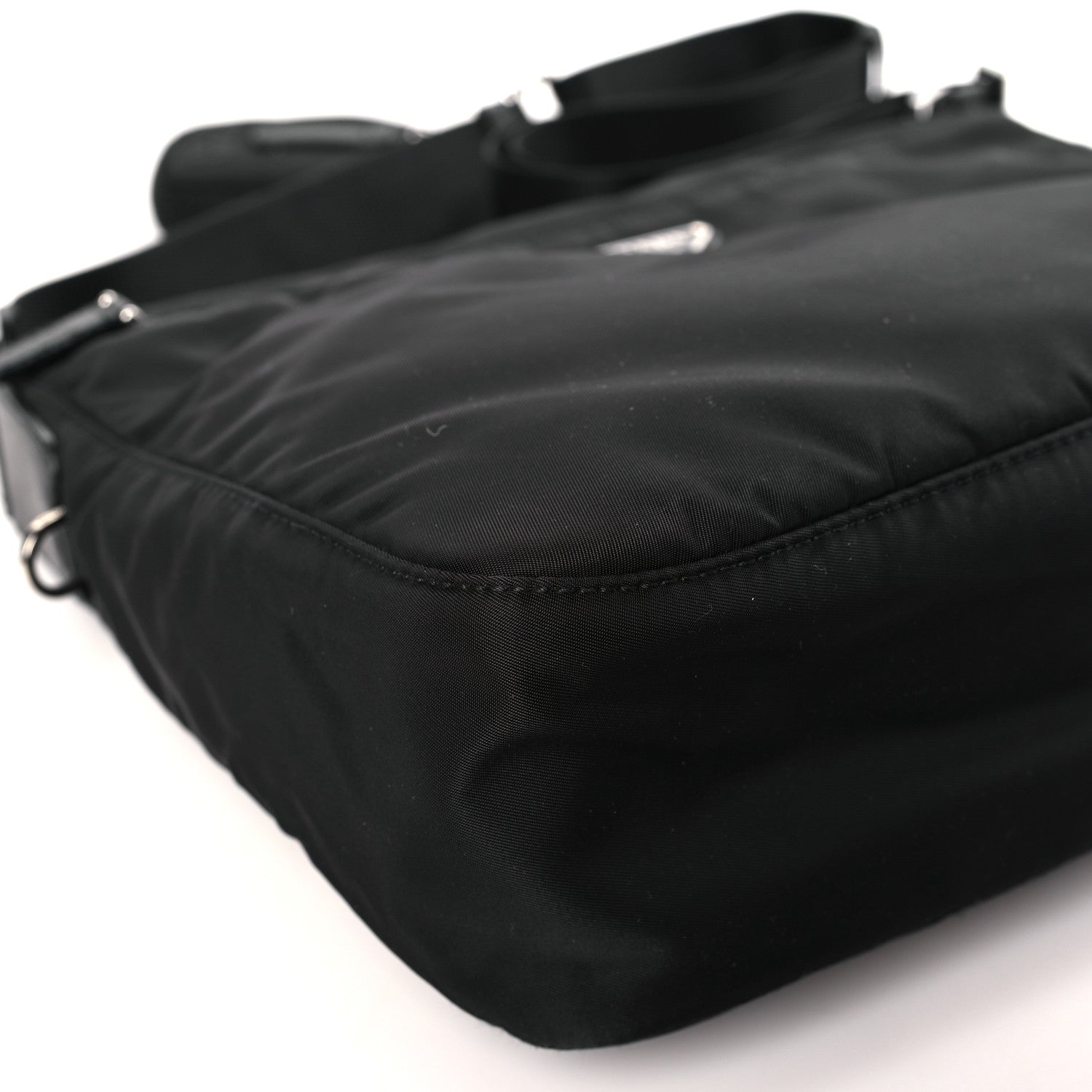 Prada Re-Nylon Vela Saffiano Pocket Double Zip Messenger Bag Black 7 of 8