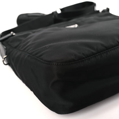 Prada Re-Nylon Vela Saffiano Pocket Double Zip Messenger Bag Black 7 of 8