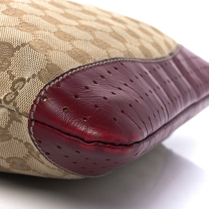 Gucci Monogram Calfskin Perforated Medium Flat Messenger Bag Red 10 of 12