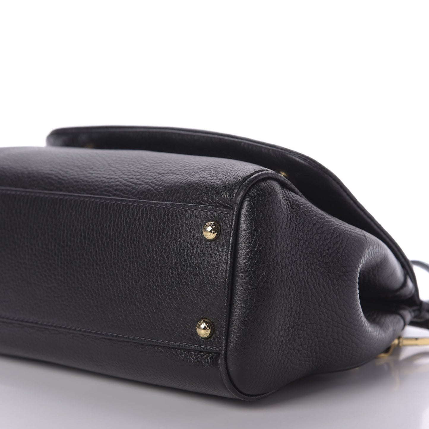 Grained Deerskin Medium Miss Sicily Satchel Black