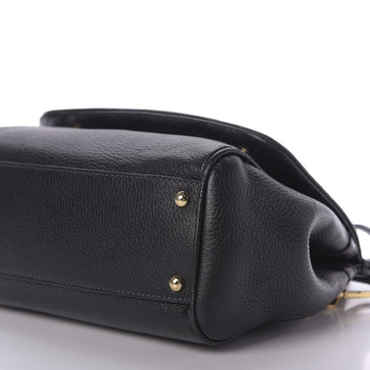 Dolce & Gabbana Grained Deerskin Medium Miss Sicily Satchel Black 7 of 9