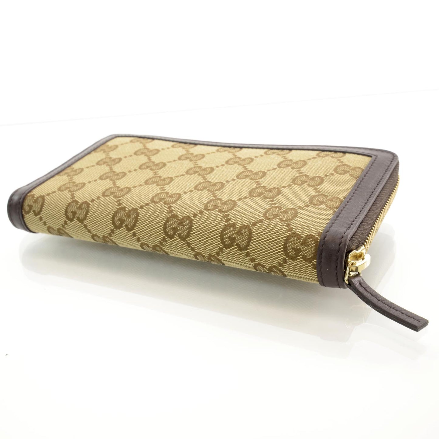 Monogram Margaux Calfskin Sukey Zip Around Wallet Beige Ebony Cocoa