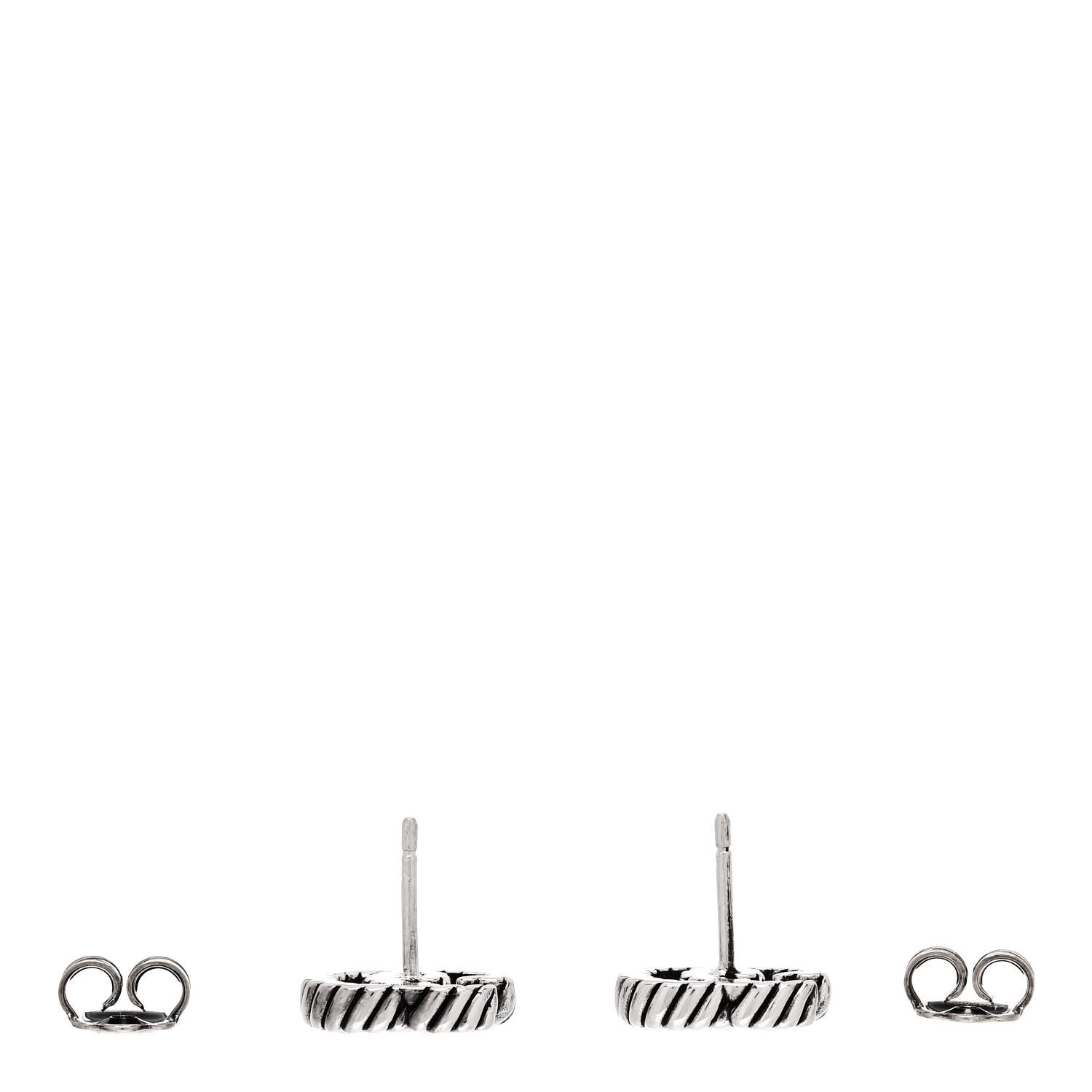 Gucci Sterling Silver Torchon Double G Earrings 3 of 6