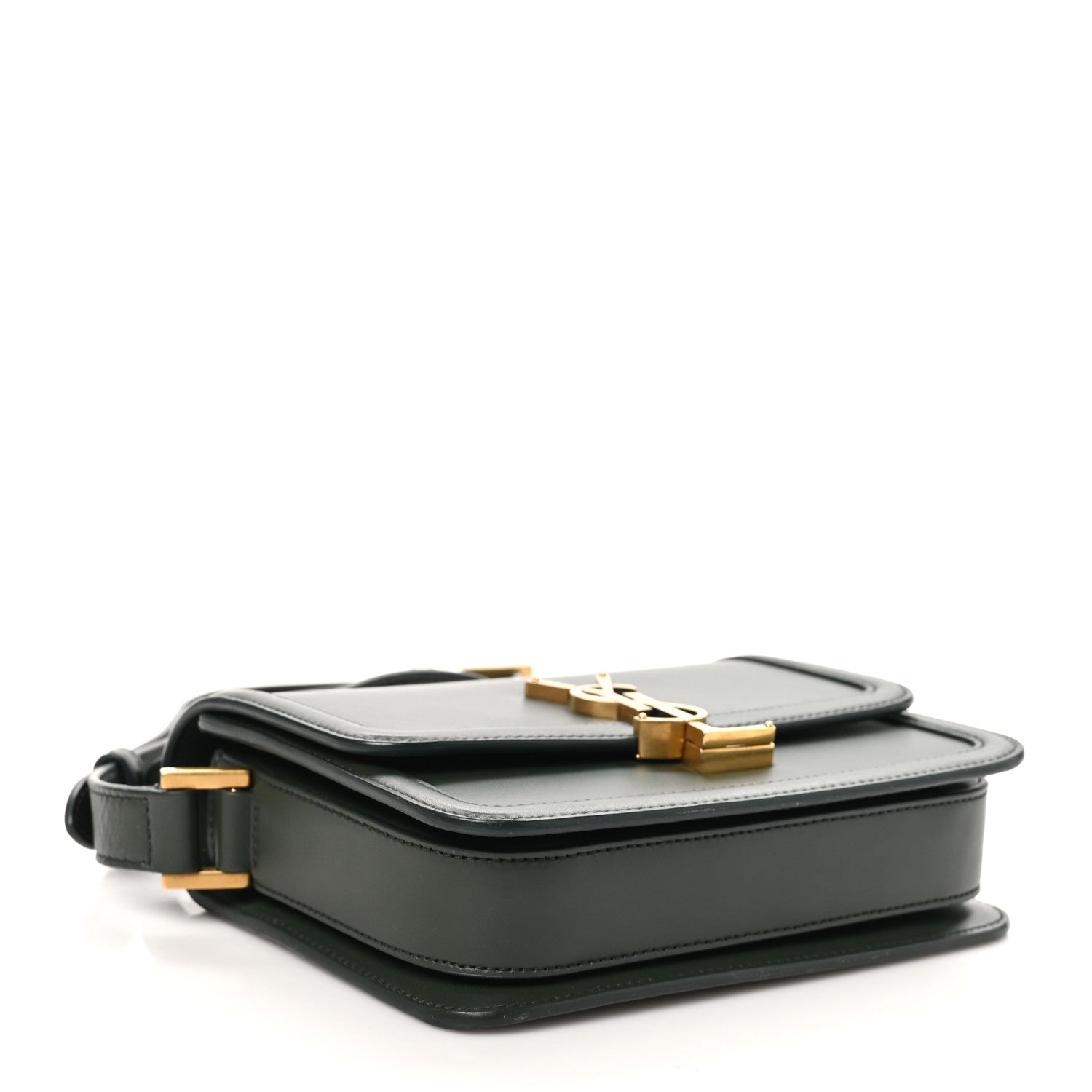 Saint Laurent Smooth Calfskin Small Solferino Satchel Green 4 of 11