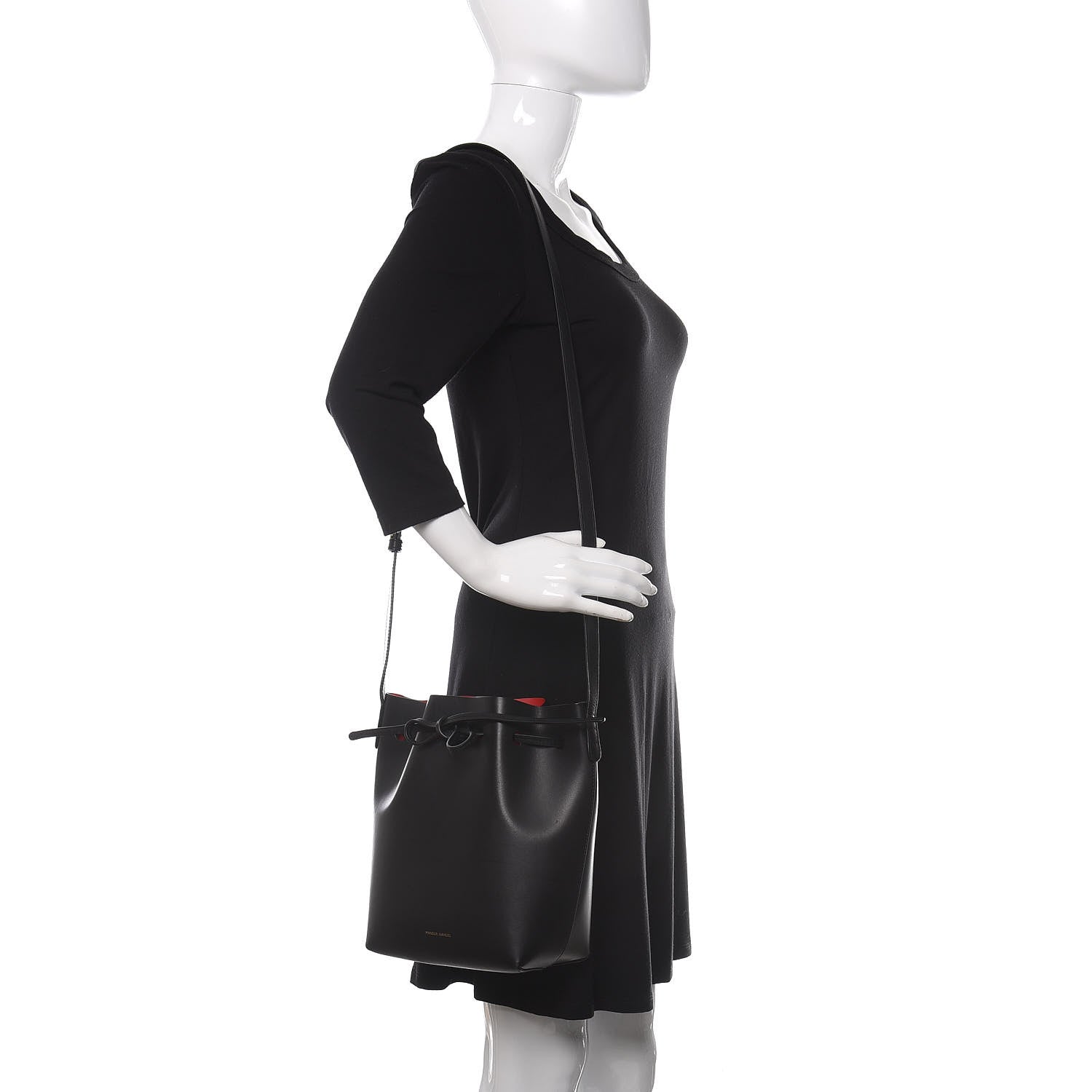 Mansur Gavriel Vegetable Tanned Calfskin Mini Bucket Bag Black Flamma 2 of 10