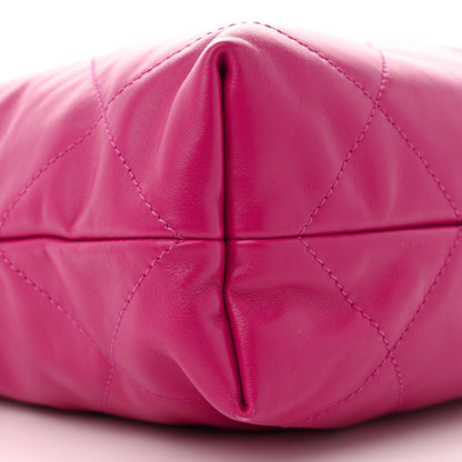 Chanel Shiny Calfskin Quilted Small Chanel 22 Fuchsia 10 of 11