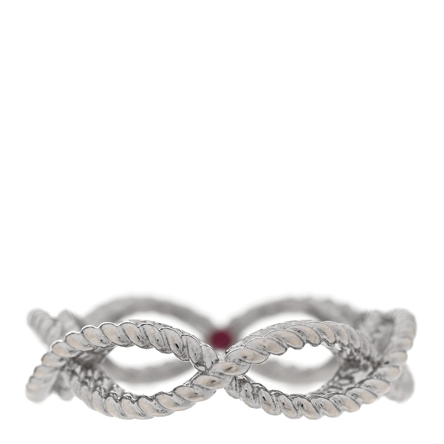18K White Gold New Barocco One Row Braided Ring 50 5.5