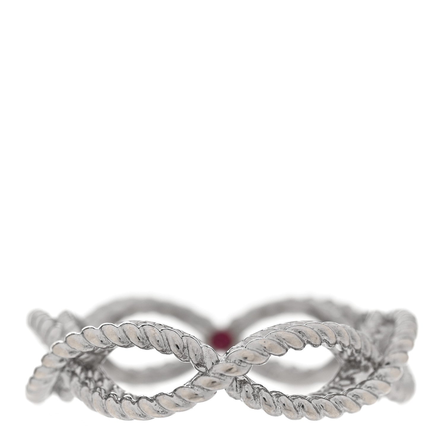 Roberto Coin 18K White Gold New Barocco One Row Braided Ring 50 5.5 1 of 4