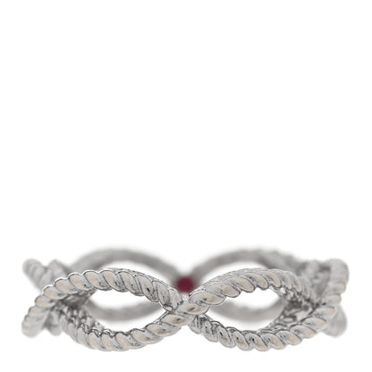 Roberto Coin 18K White Gold New Barocco One Row Braided Ring 50 5.5 1 of 4