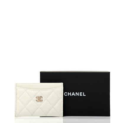 Chanel Caviar Quilted Card Holder White 9 of 9