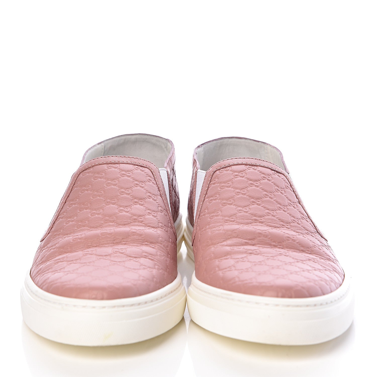 Gucci Soft Microguccissima Womens Slip On Sneakers 37 Soft Pink White 2 of 13