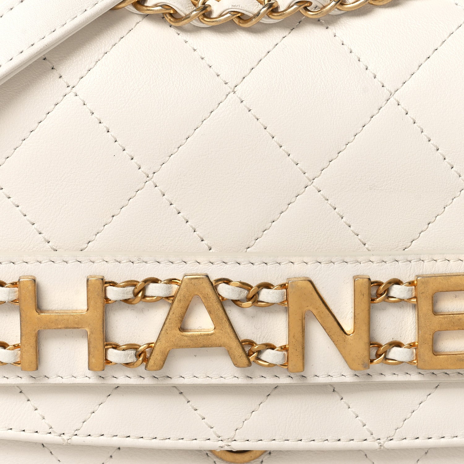 Chanel Calfskin Quilted Small Enchained Flap White 8 of 12