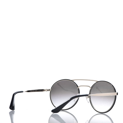 Prada Round Sunglasses SPR 51S Black Silver 4 of 8