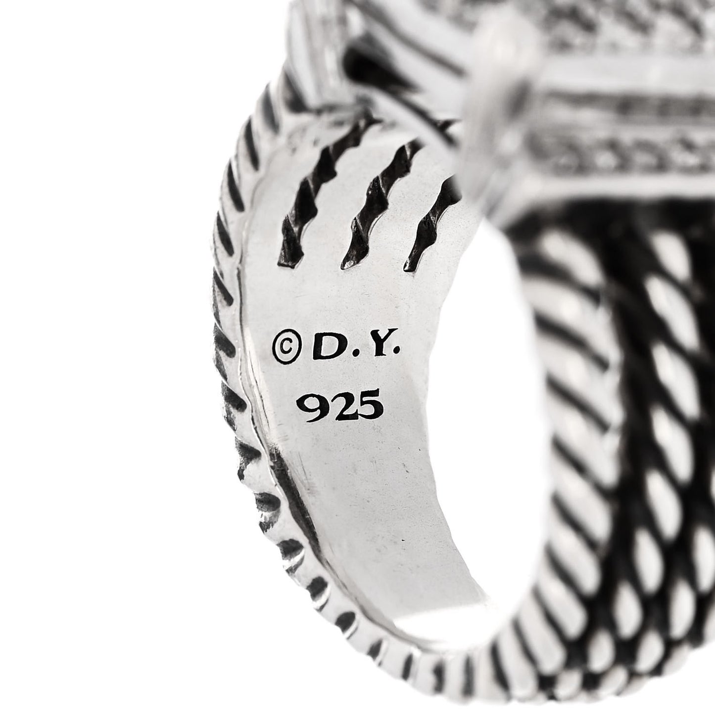 Sterling Silver Diamond 16mm Wheaton Ring 52 6