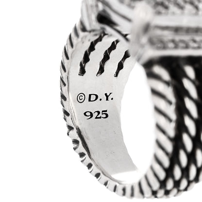 David Yurman Sterling Silver Diamond 16mm Wheaton Ring 52 6 5 of 5