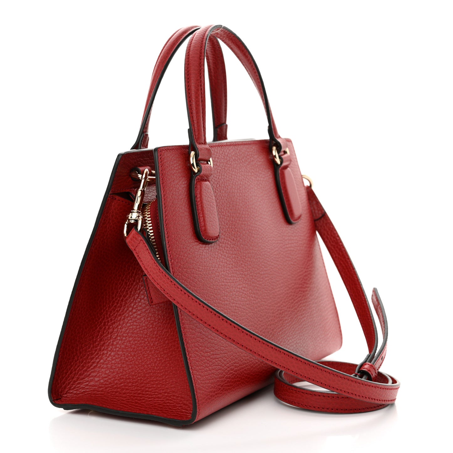 Dollar Calfskin Medium Soho Top Handle Satchel Hibiscus Red
