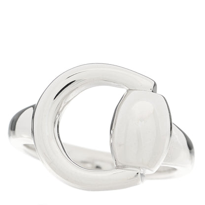 Gucci 18K White Gold Horsebit Ring 52 6 1 of 6