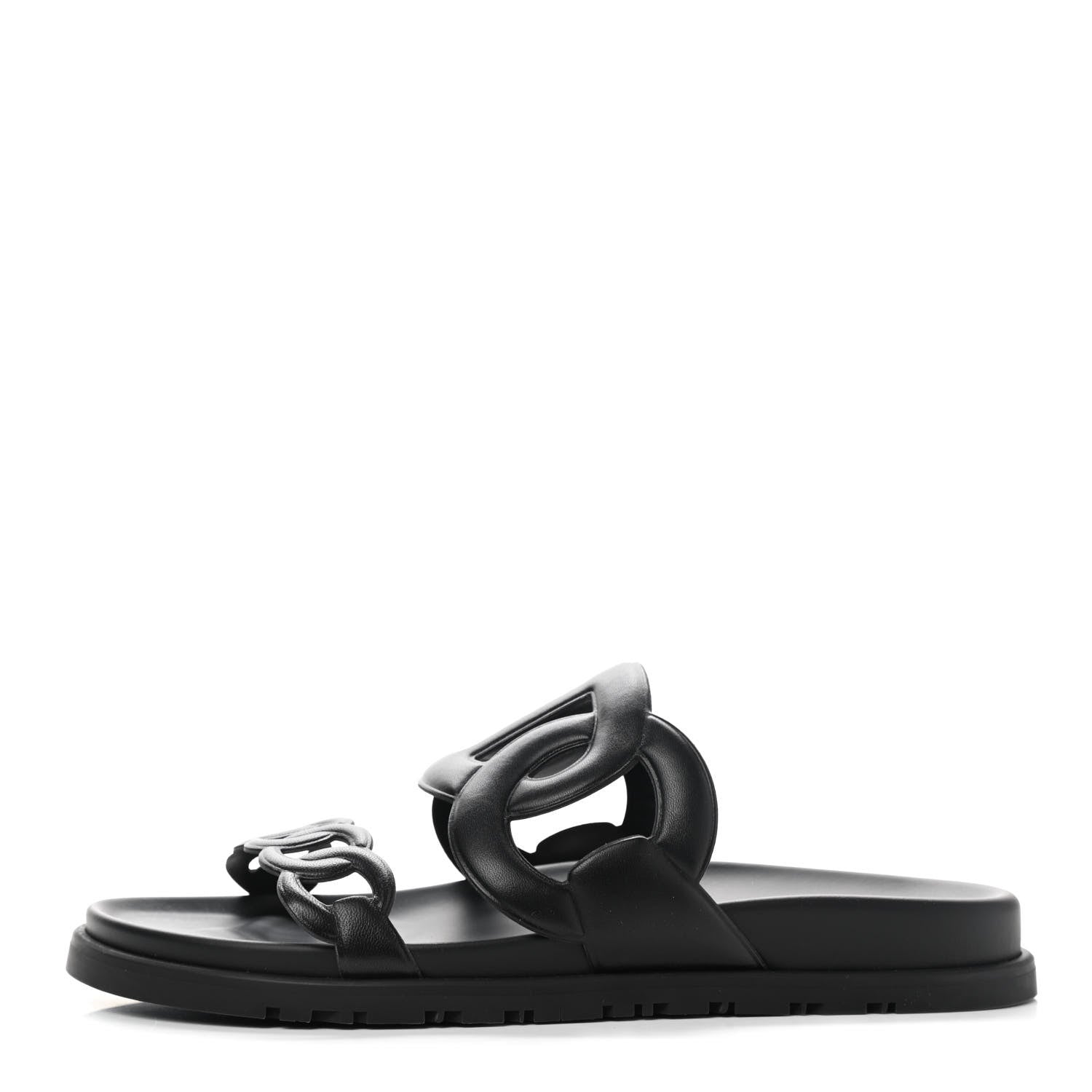 Hermes Nappa Extra Sandals 38 Black 1 of 10