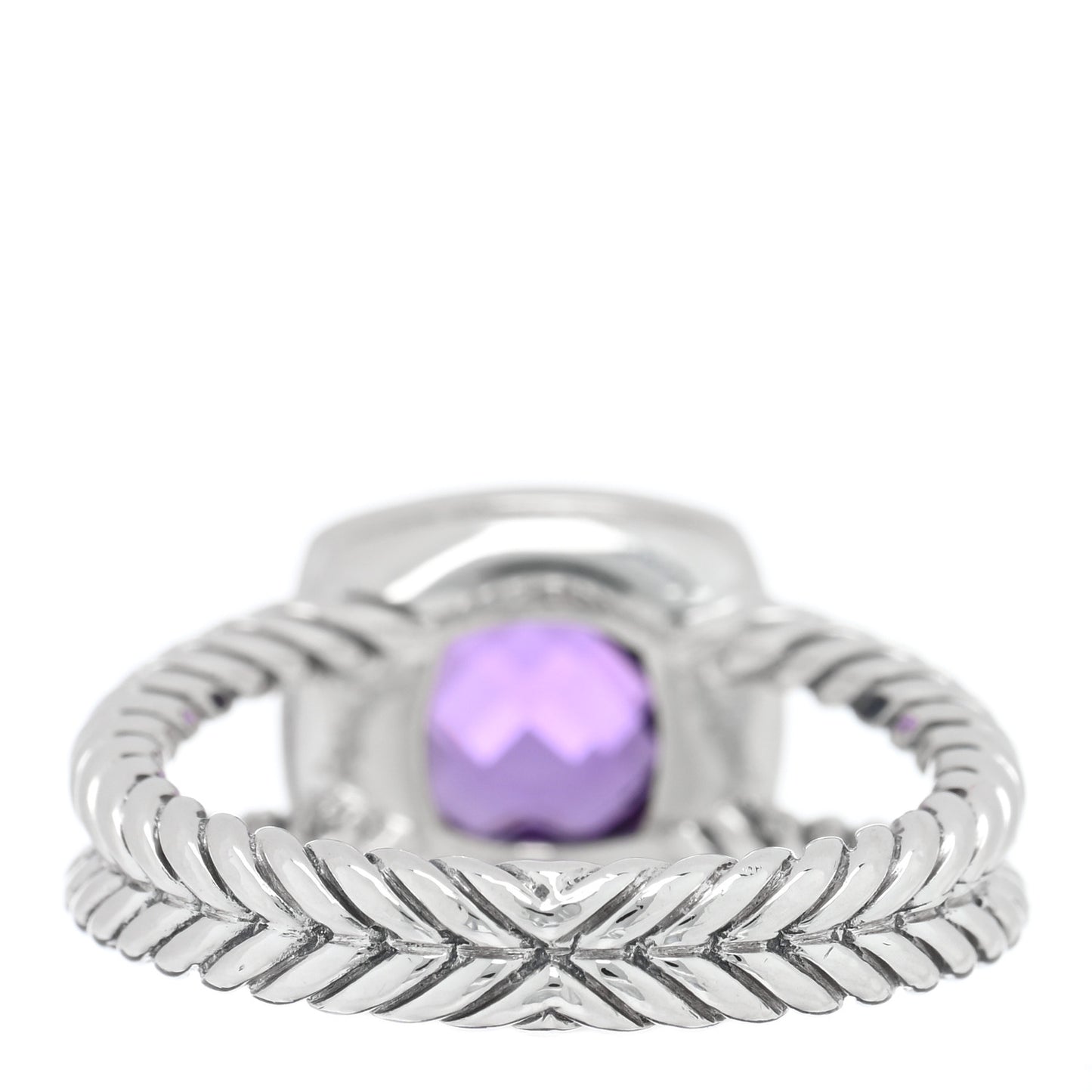 Sterling Silver Diamond Amethyst 7mm Petite Albion Ring 53 6.5