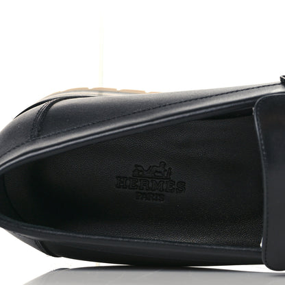 Hermes Calfskin Womens Faubourg Loafers 38.5 Black 7 of 9