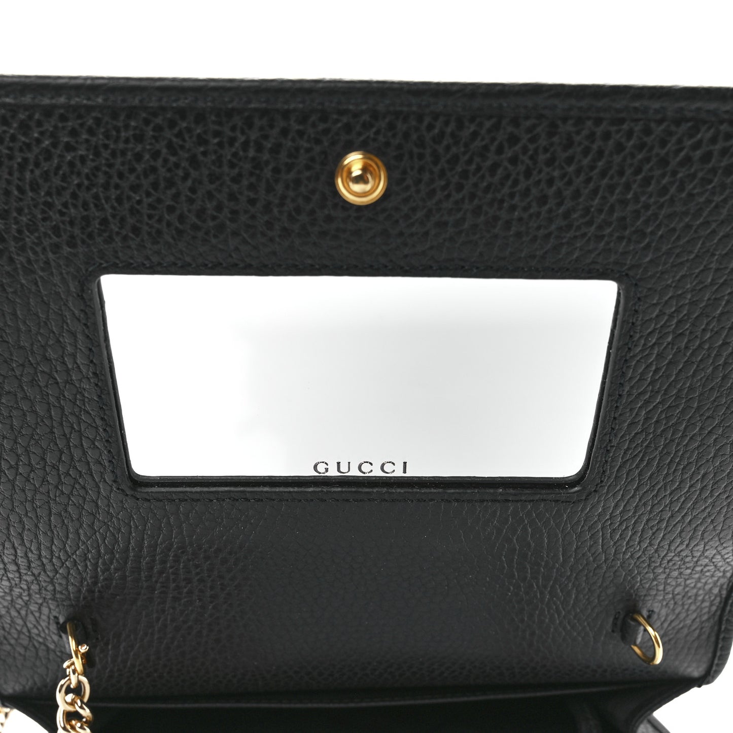 Calfskin Mini GG Marmont Chain Wallet Black