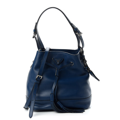 Prada Soft Calfskin Bucket Bag Bleuette 1 of 10
