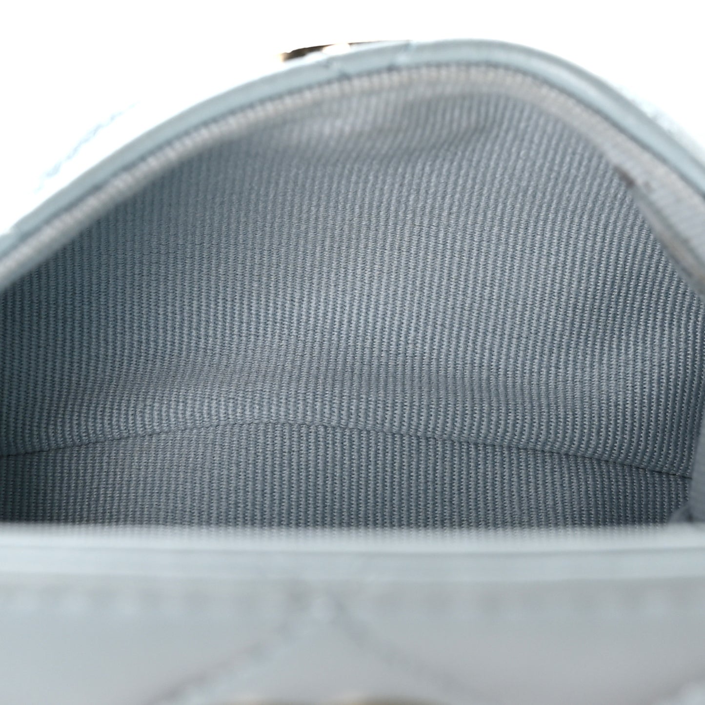 Lambskin Quilted Pearl Chain Belt Bag Light Blue