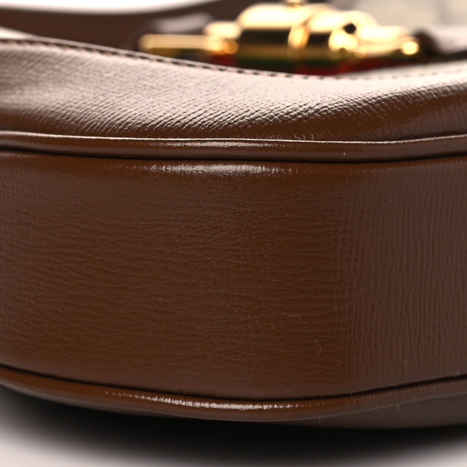 Gucci GG Supreme Monogram Azalea Calfskin Web Small Jackie 1961 Hobo Beige Ebony Brown Sugar 8 of 9