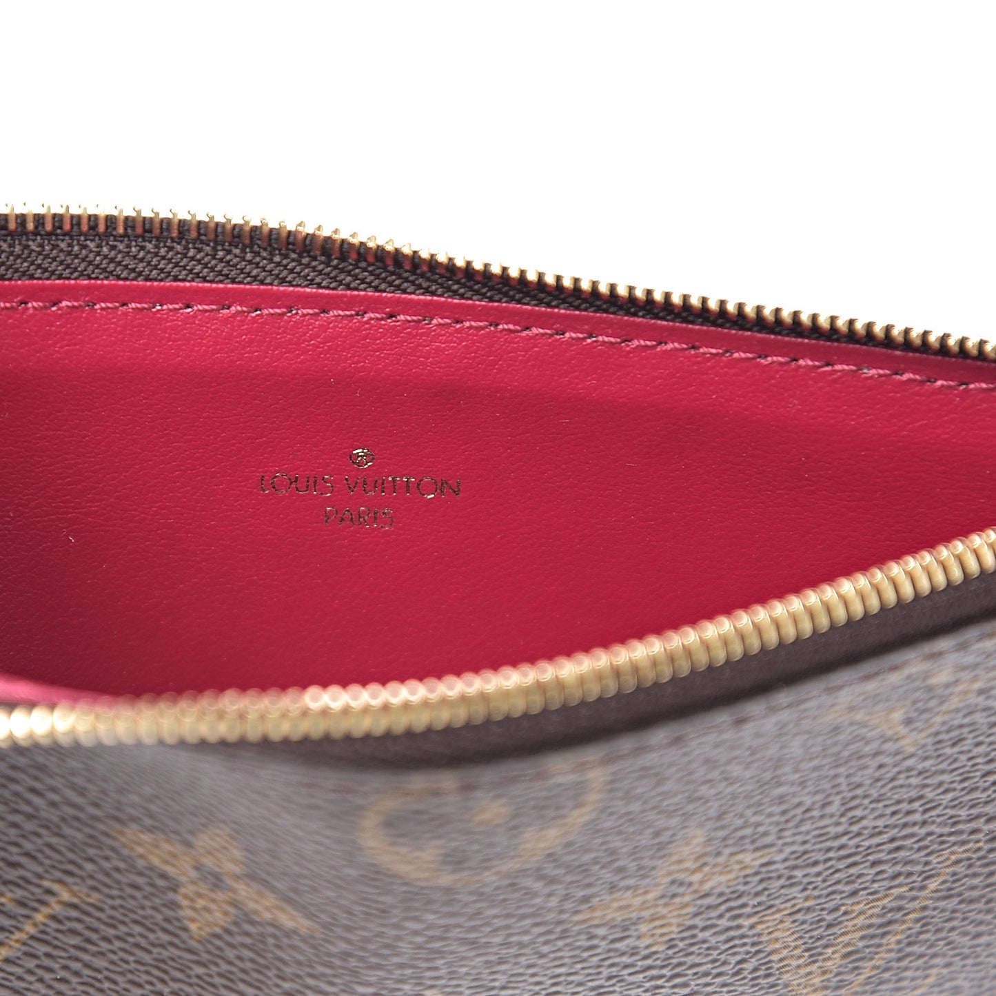 Monogram Felicie Chain Wallet Zippered Insert Fuchsia