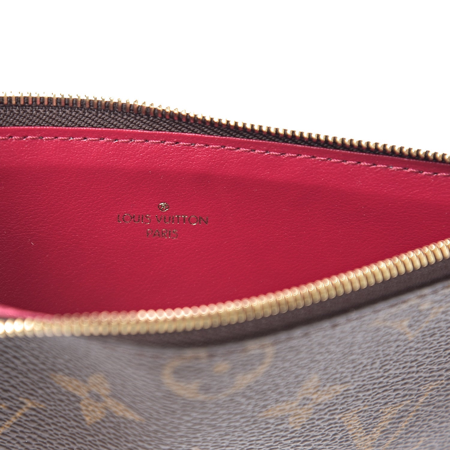 Louis Vuitton Monogram Felicie Chain Wallet Zippered Insert Fuchsia 5 of 5