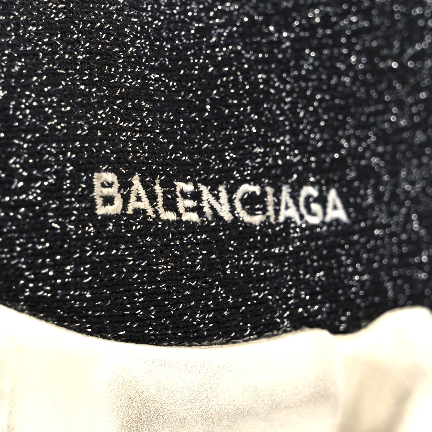 Balenciaga Knit Metal Womens Speed Sneakers 38 Black Silver 9 of 9