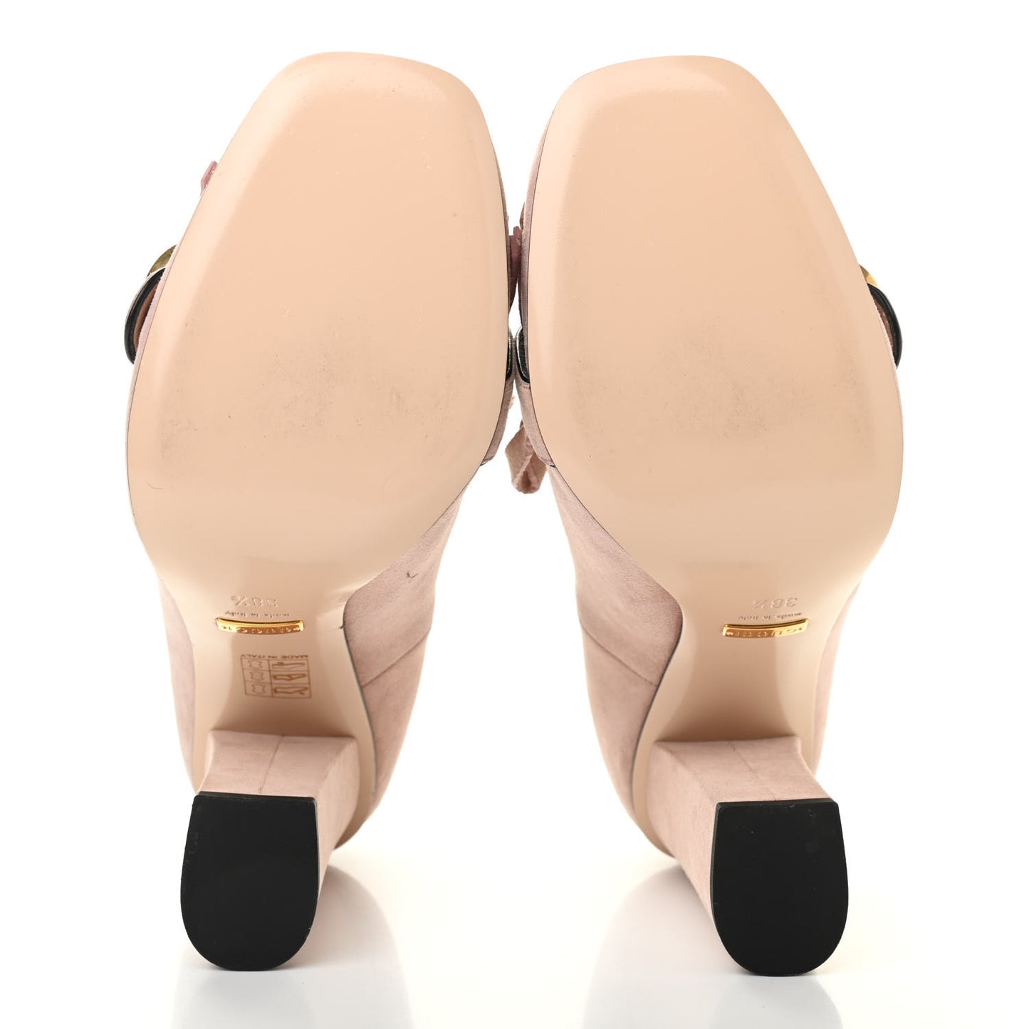 Kid Scamosciato GG Marmont Fringe 105mm Loafer Pumps 38.5 Crystal Pink