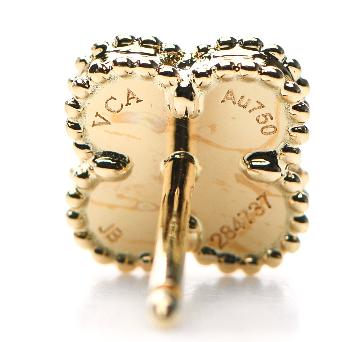 18K Yellow Gold Black Onyx Sweet Alhambra Earrings