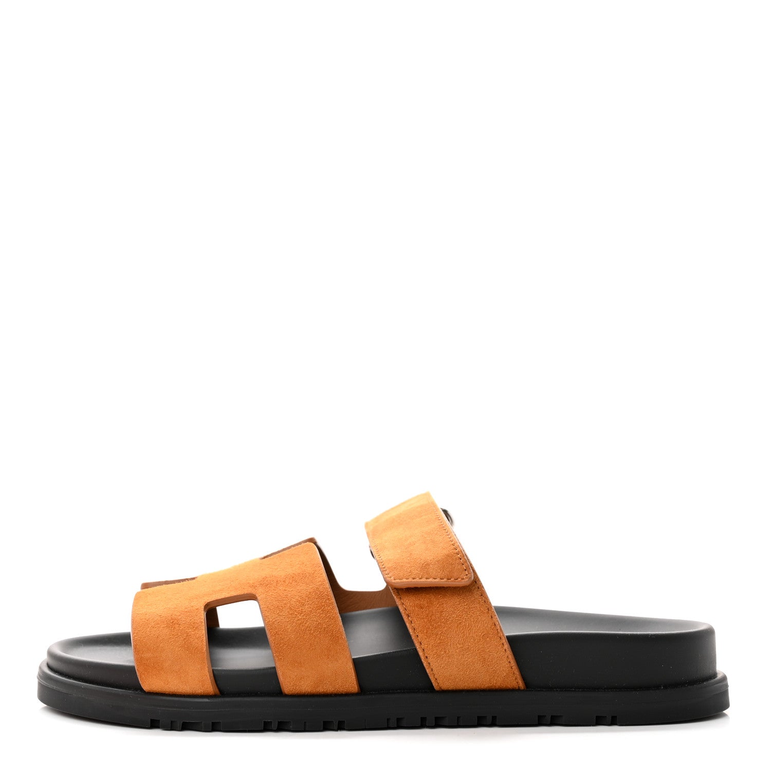 Hermes Suede Goatskin Womens Chypre Sandals 37.5 Naturel 1 of 12