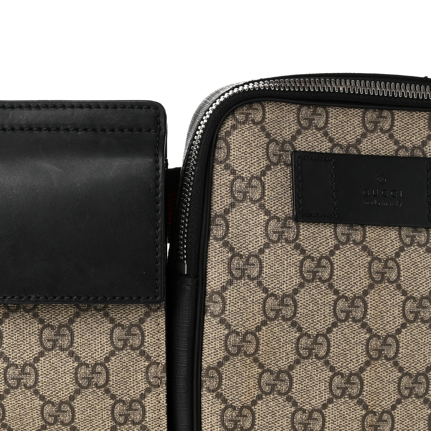 Gucci GG Supreme Monogram Web Belt Bag Black 8 of 11