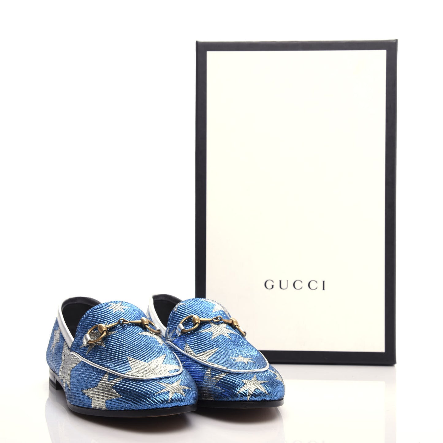 Lurex Calfskin Starry Sky Womens Jordaan Loafers 36.5 Bluette Silver