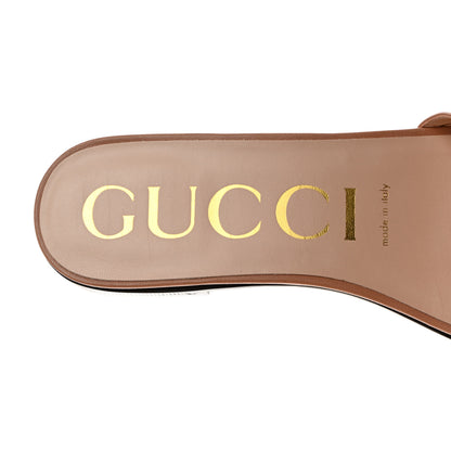 Gucci Calfskin Bamboo Buckle Sandals 37.5 Beige Multicolor 6 of 9