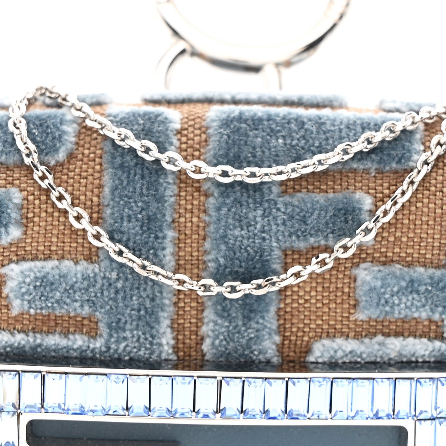 Velvet Jacquard FF Crystal Nano Baguette Charm Anice
