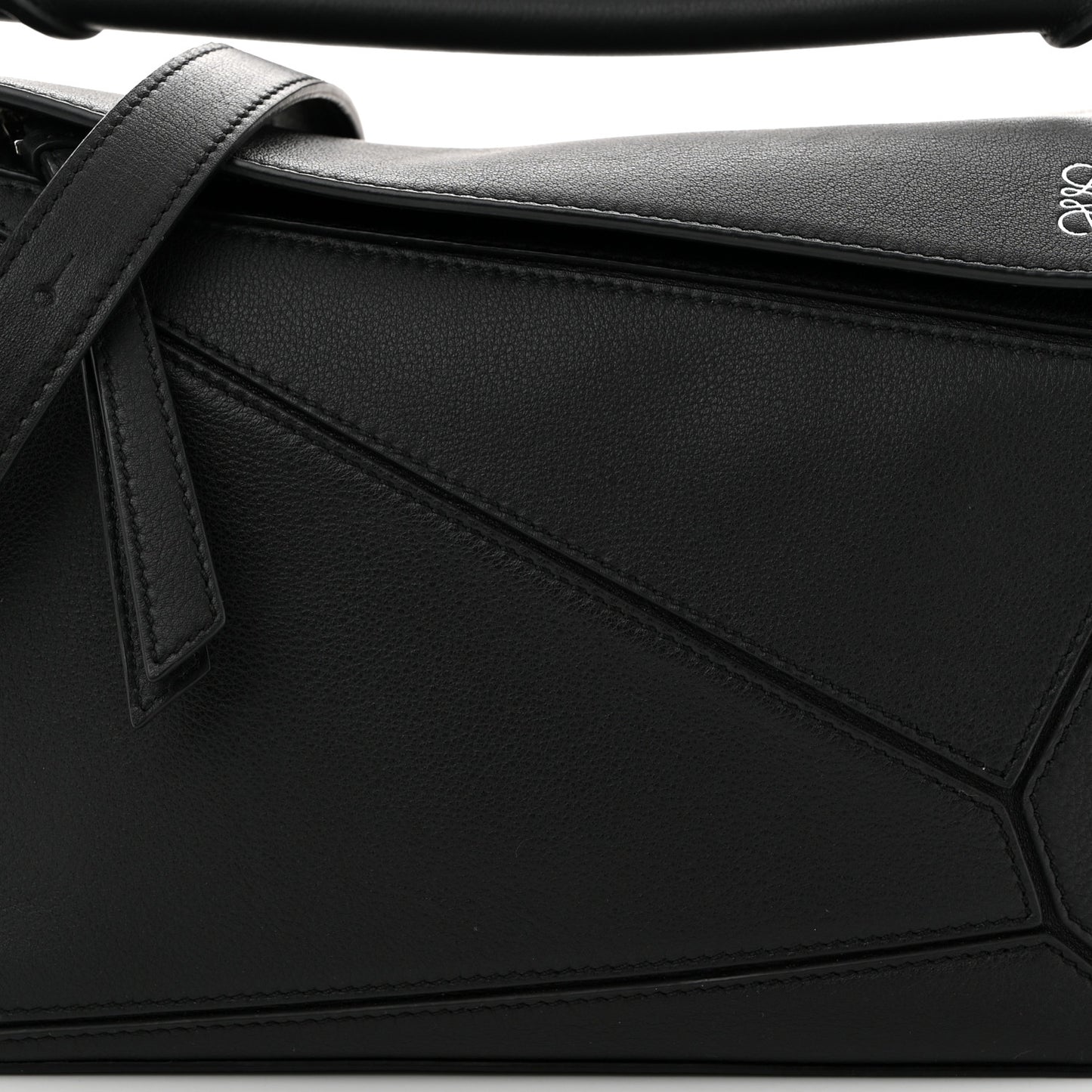 Calfskin Small Puzzle Bag Black