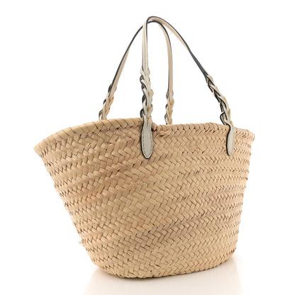 Prada Palmitto Vitello Woven Braided Large Basket Tote Bag Naturale White 2 of 11
