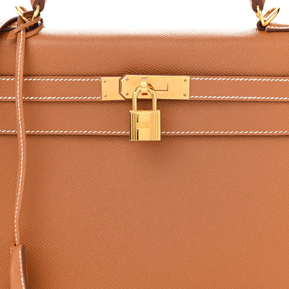 Hermes Epsom Kelly Sellier 32 Gold 8 of 12