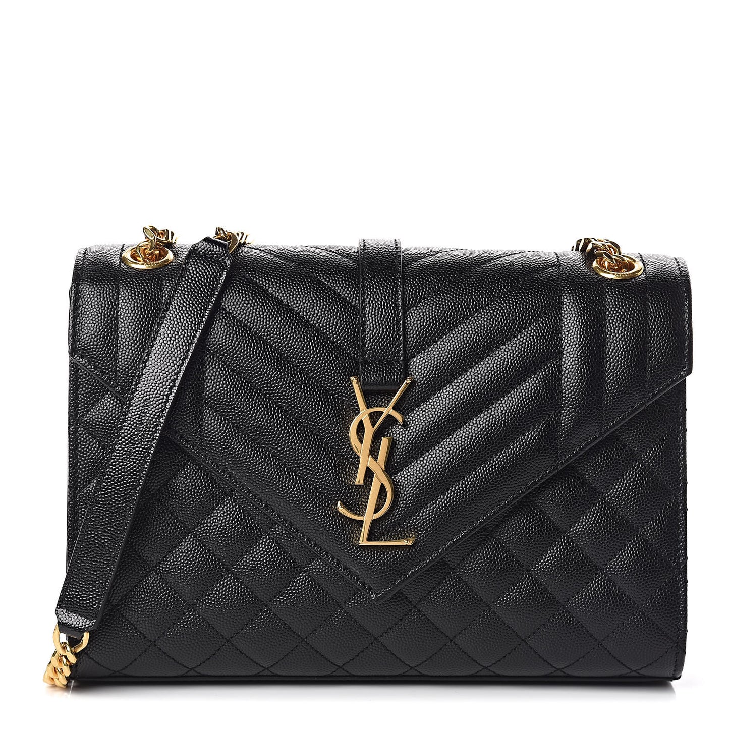 Grain De Poudre Textured Mixed Matelasse Triquilt Medium Monogram Satchel Black